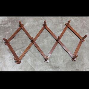 Accordion Wood Peg Rack Hook Rack Folding Coat Rack Folding Jewelry Rack